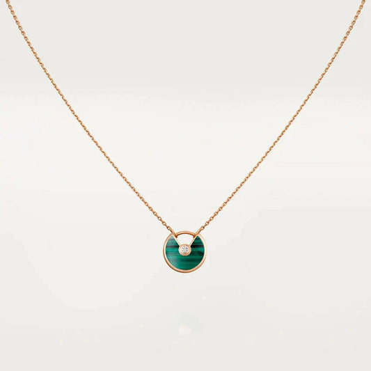 [LORA]AMULETTE ROSE GOLD MALACHITE NECKLACE