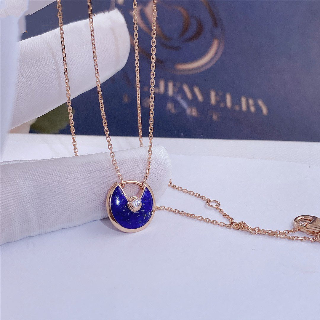 [LORA]AMULETTE ROSE GOLD AGATE NECKLACE