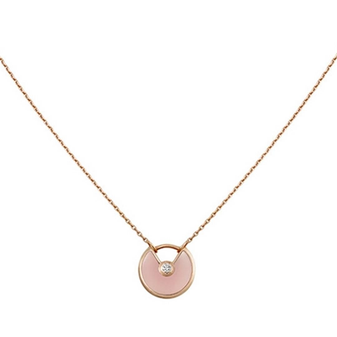 [LORA]AMULETTE ROSE GOLD PINK MOP NECKLACE