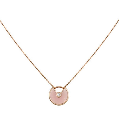 [LORA]AMULETTE ROSE GOLD PINK MOP NECKLACE