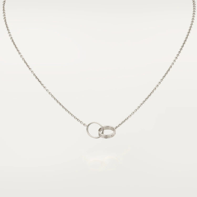 [LORA]LOVE NECKLACE PINK GOLD AND SILVER