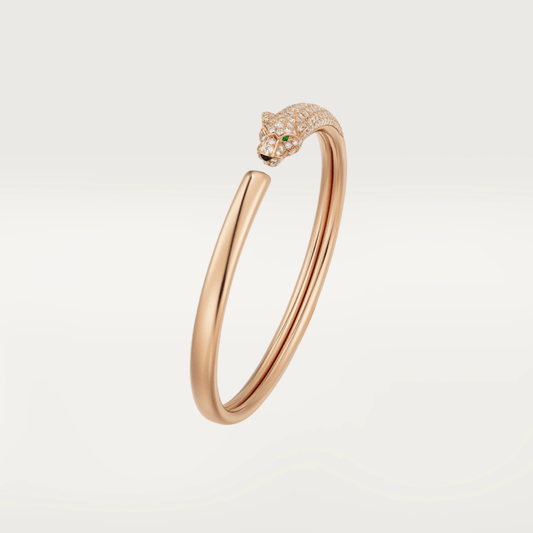 [LORA]PANTHERE ROSE GOLD DIAMOND OPEN BRACELET