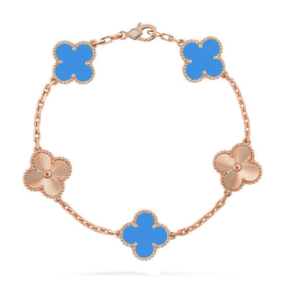 [Lora] CLOVER 5 MOTIF BLUE AGATE BRACELET COLLECTION