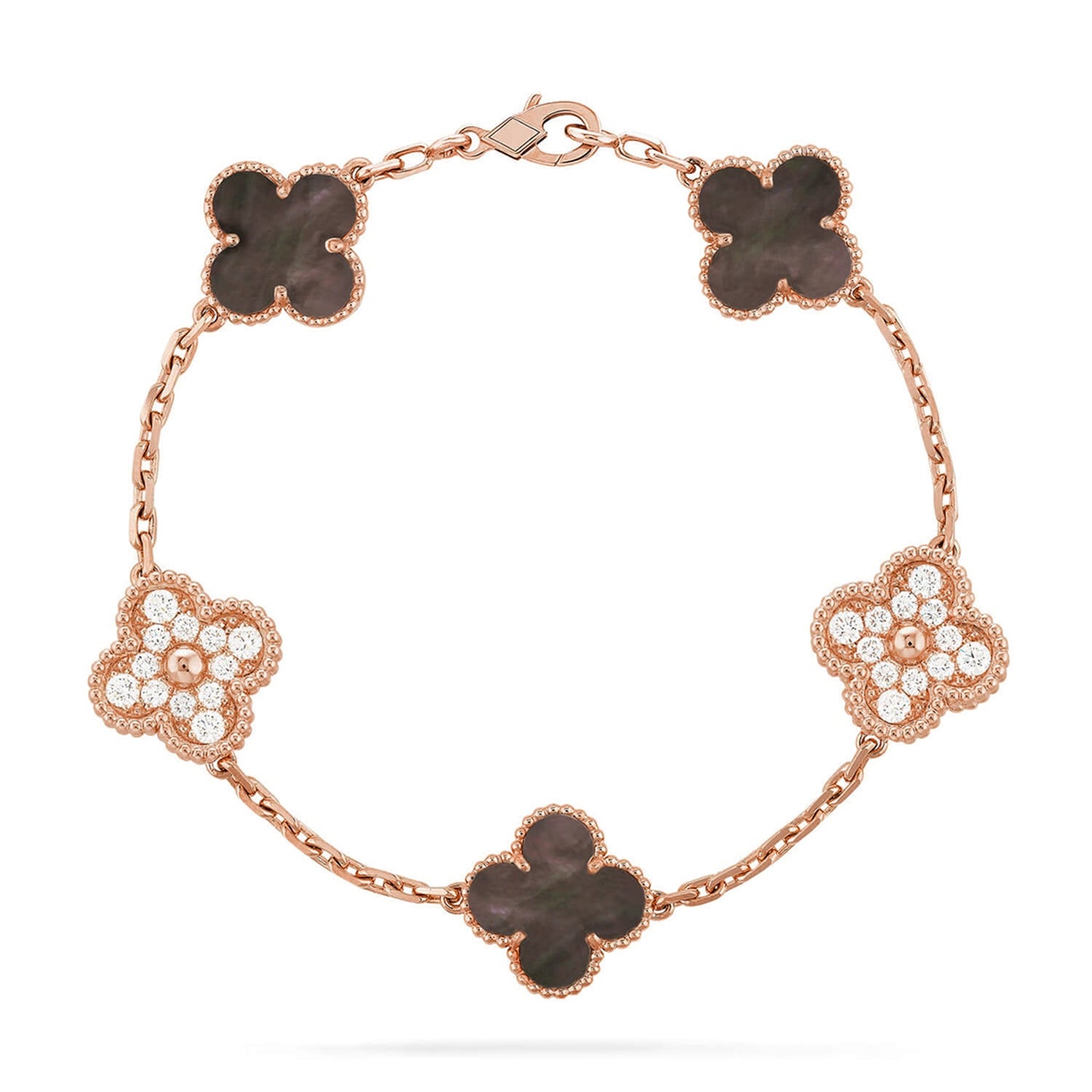 [LORA] CLOVER 5 MOTIF GRAY MOP BRACELET COLLECTION