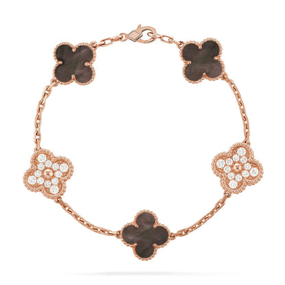 [LORA] CLOVER 5 MOTIF GRAY MOP BRACELET COLLECTION