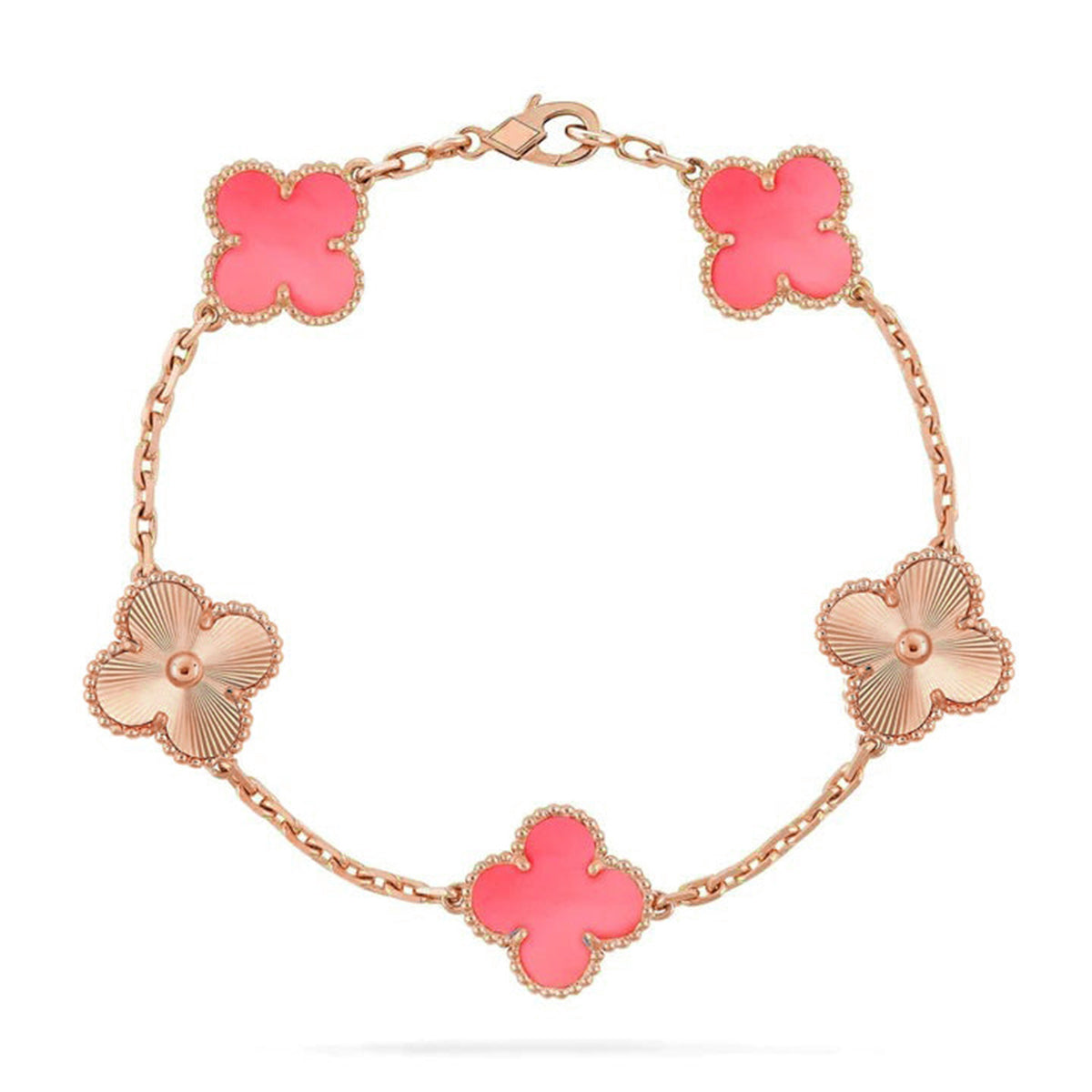 [Lora] CLOVER 5 MOTIFS  PINK MOP BRACELET COLLECTION