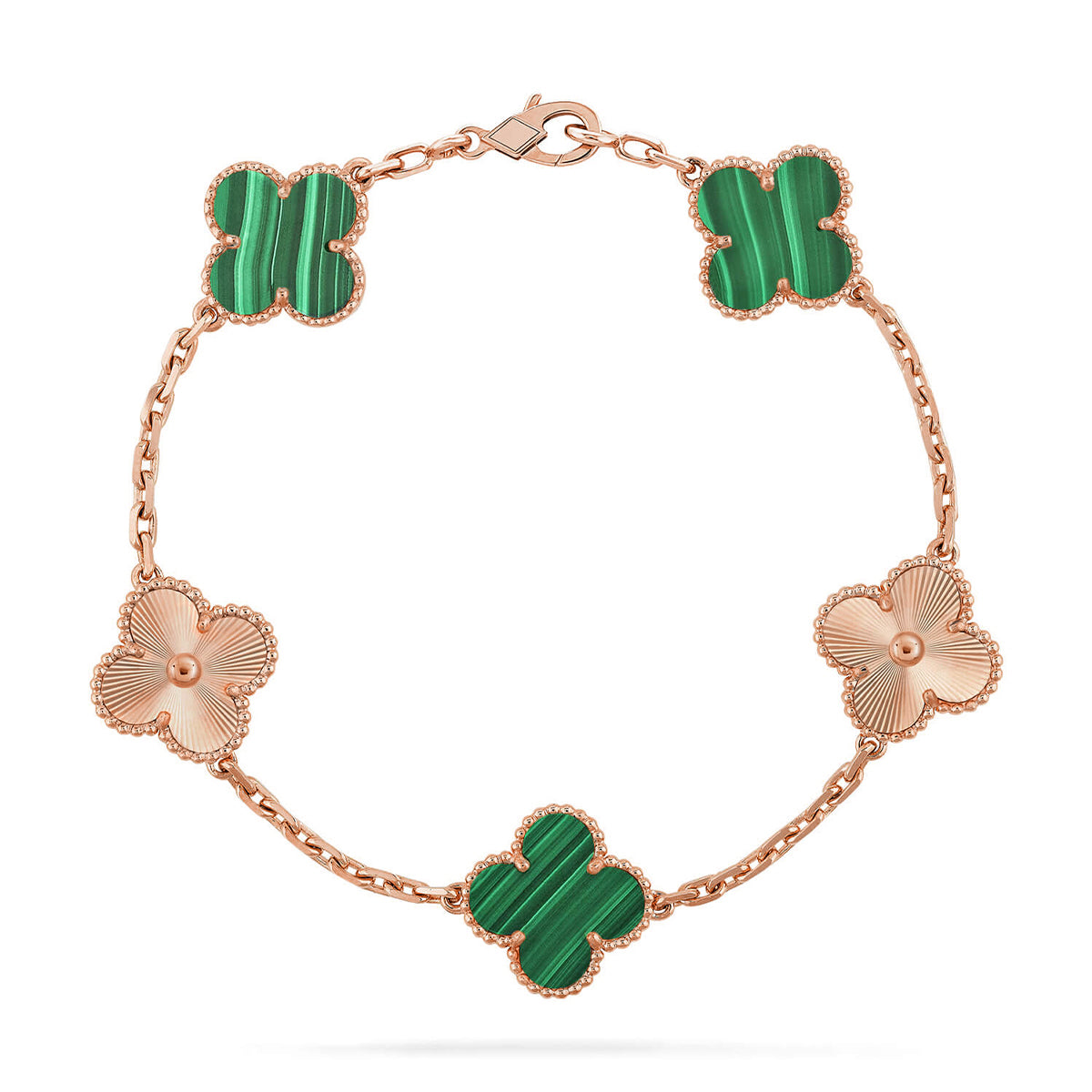 [Lora] CLOVER 5 MOTIF MALACHITE BRACELET COLLECTION