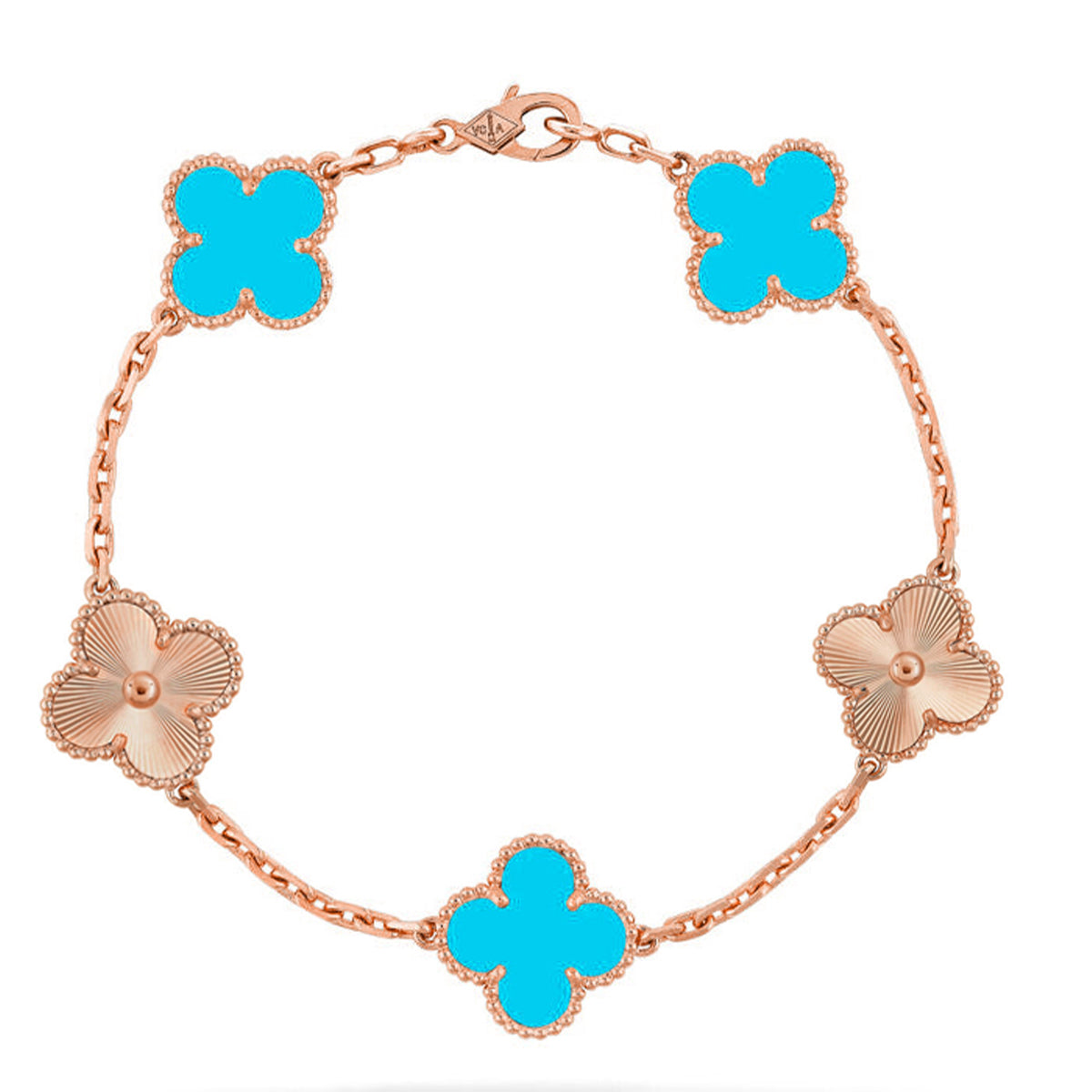 [Lora] CLOVER 5 MOTIF TURQUOISE BRACELET COLLECTION