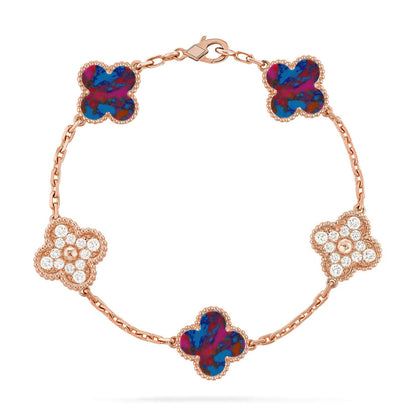 [LORA]CLOVER 5 MOTIF COLOR GEMSTONES BRACELET COLLECTION