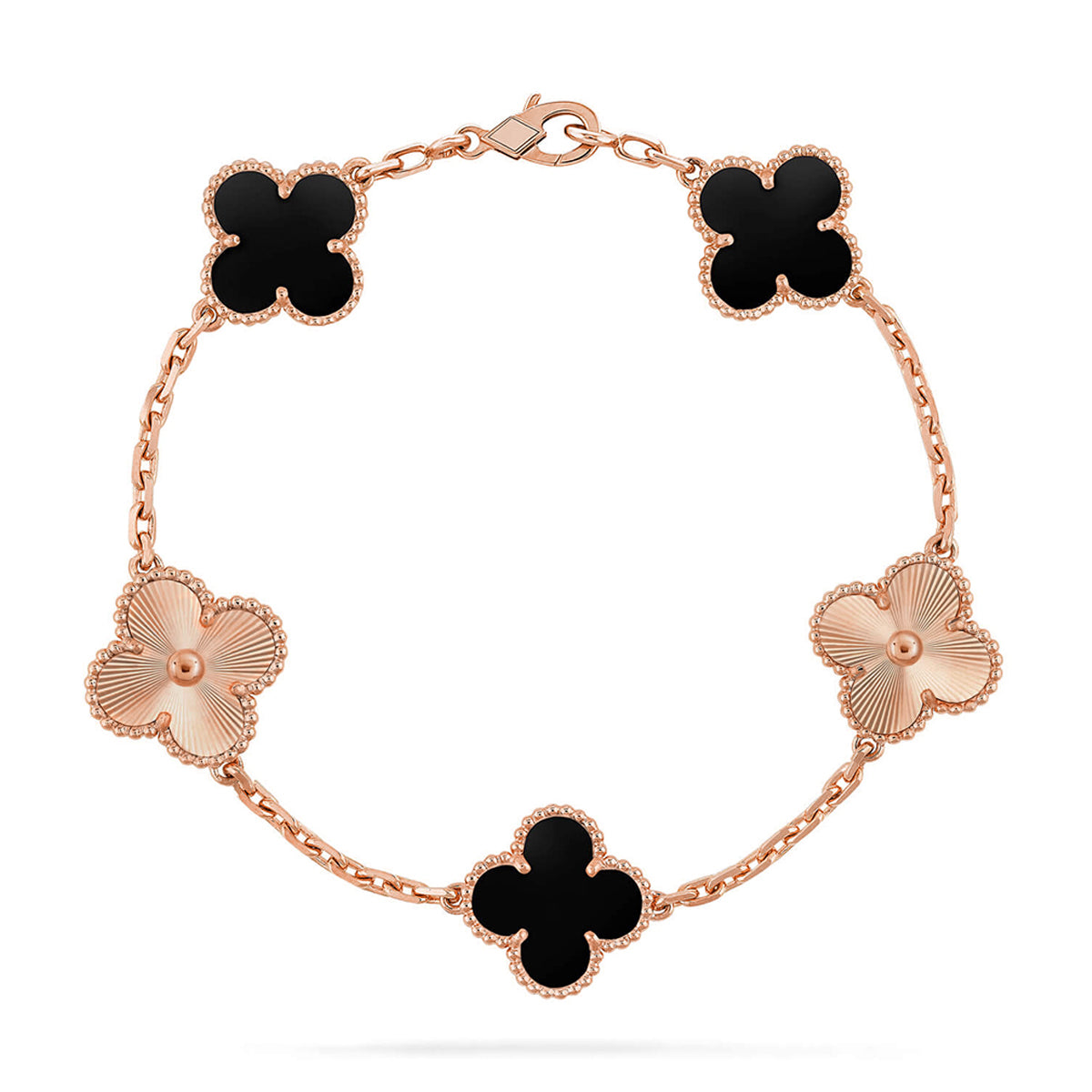 [Lora] CLOVER 5 MOTIF ONYXS BRACELET COLLECTION