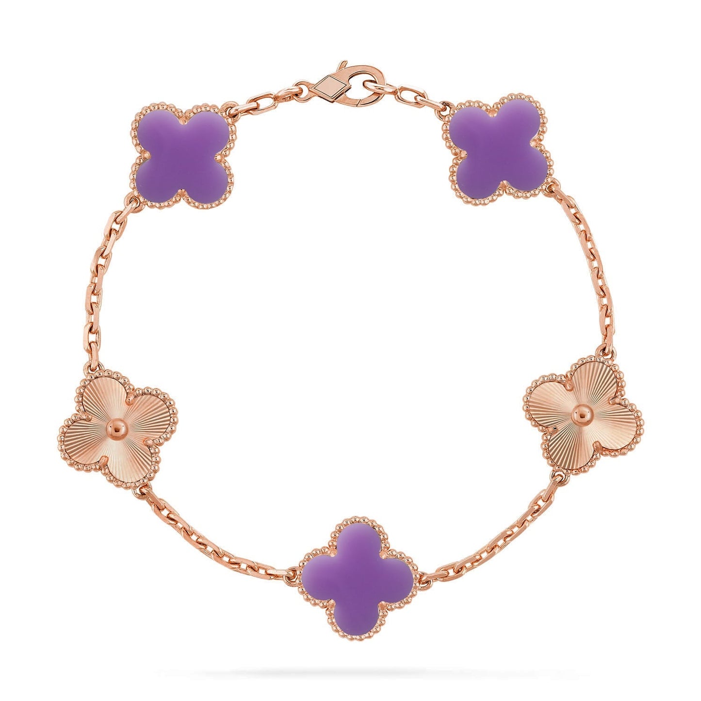 [Lora]CLOVER 5 MOTIF LIGHT PURPLE BRACELET COLLECTION
