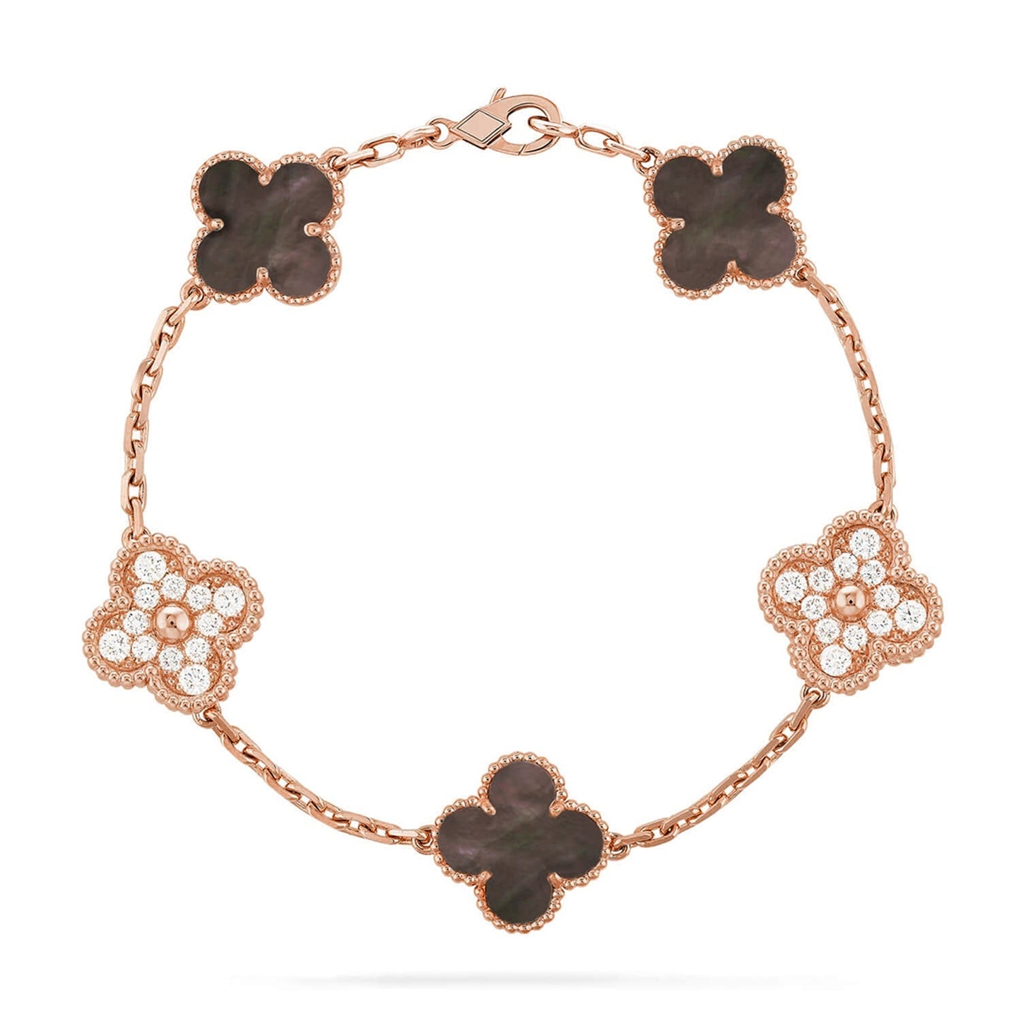 [Lora] CLOVER 5 MOTIF GRAY MOP BRACELET COLLECTION