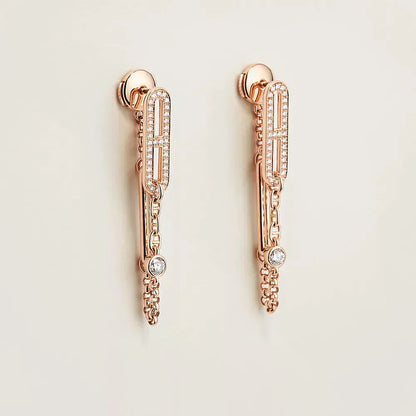 [LORA]CHAINE CHAOS DIAMOND DROP EARRINGS