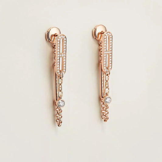 [LORA]CHAINE CHAOS DIAMOND DROP EARRINGS