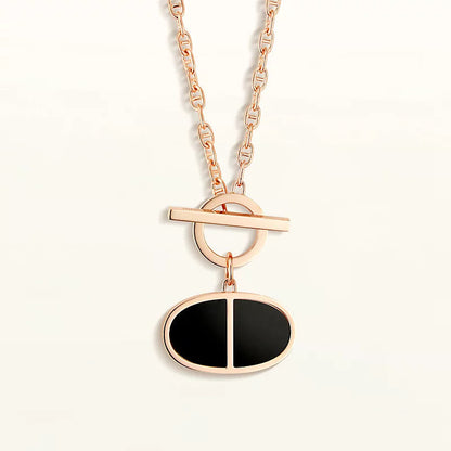 [LORA]CHAINE VERSO BLACK CERAMIC NECKLACE
