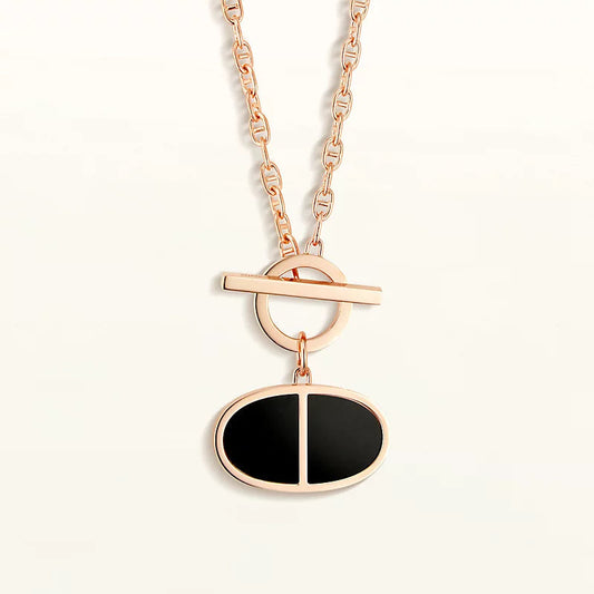 [LORA]CHAINE VERSO BLACK CERAMIC NECKLACE