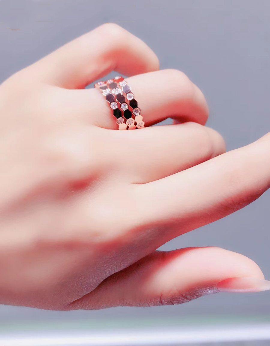 [LORA]BEE LOVE RING PINK GOLD DIAMOND