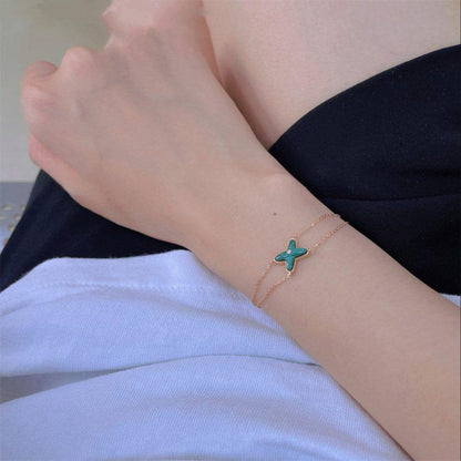 [LORA]JEUX BRACELET MALACHITE PINK GOLD 1 DIAMOND