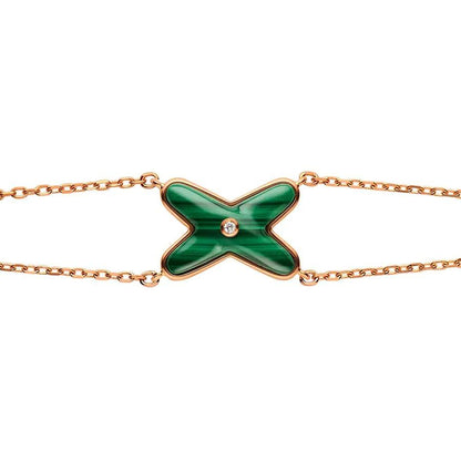 [LORA]JEUX BRACELET MALACHITE PINK GOLD 1 DIAMOND