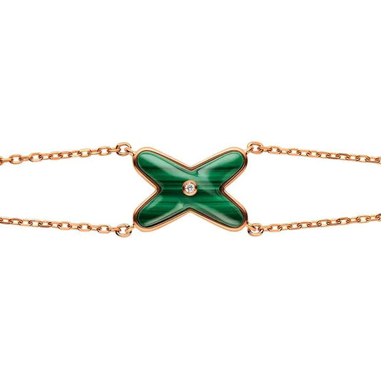 [LORA]JEUX BRACELET MALACHITE PINK GOLD 1 DIAMOND