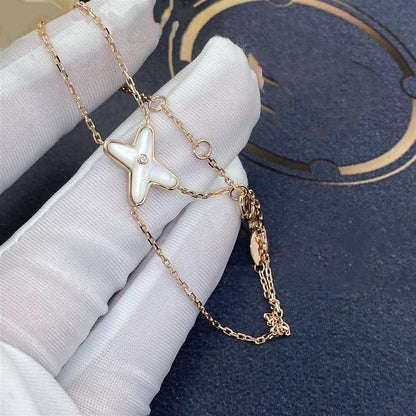 [LORA]JEUX BRACELET WHITE MOP PINK GOLD 1 DIAMOND