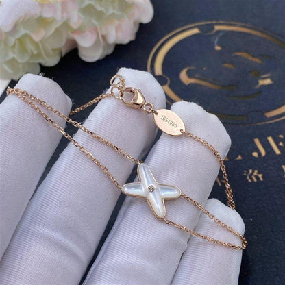 [LORA]JEUX BRACELET WHITE MOP PINK GOLD 1 DIAMOND