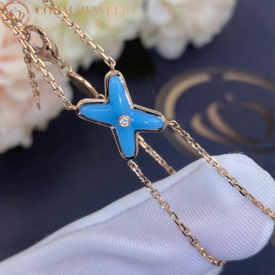 [LORA]JEUX BRACELET TURQUOISE PINK GOLD 1 DIAMOND