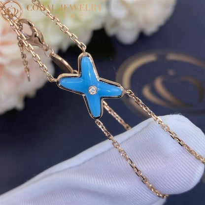 [LORA]JEUX BRACELET TURQUOISE PINK GOLD 1 DIAMOND