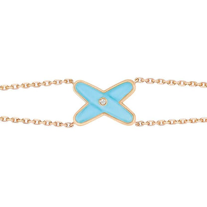 [LORA]JEUX BRACELET TURQUOISE PINK GOLD 1 DIAMOND