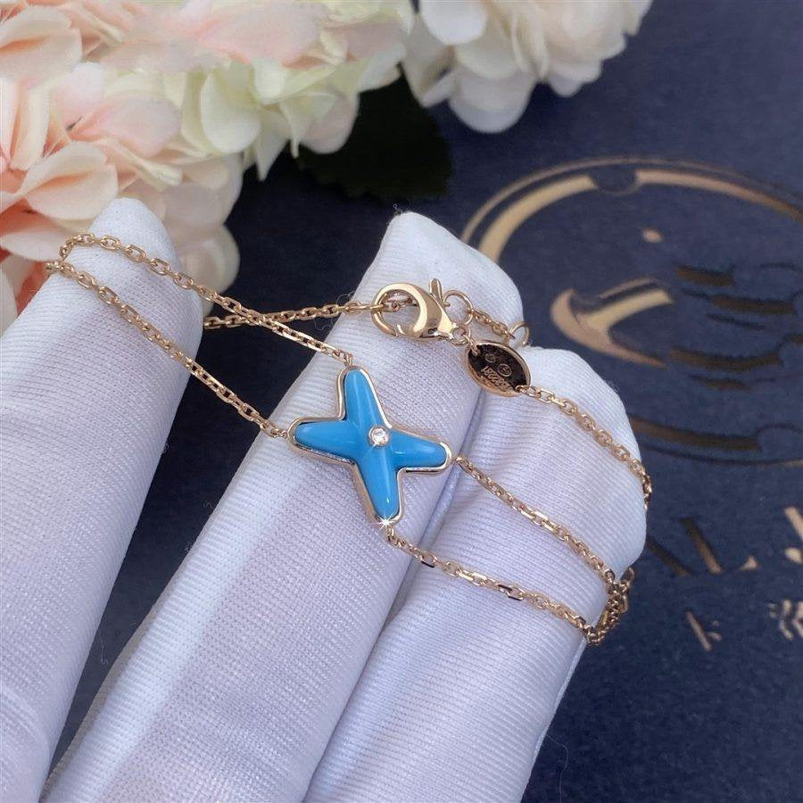 [LORA]JEUX BRACELET TURQUOISE PINK GOLD 1 DIAMOND