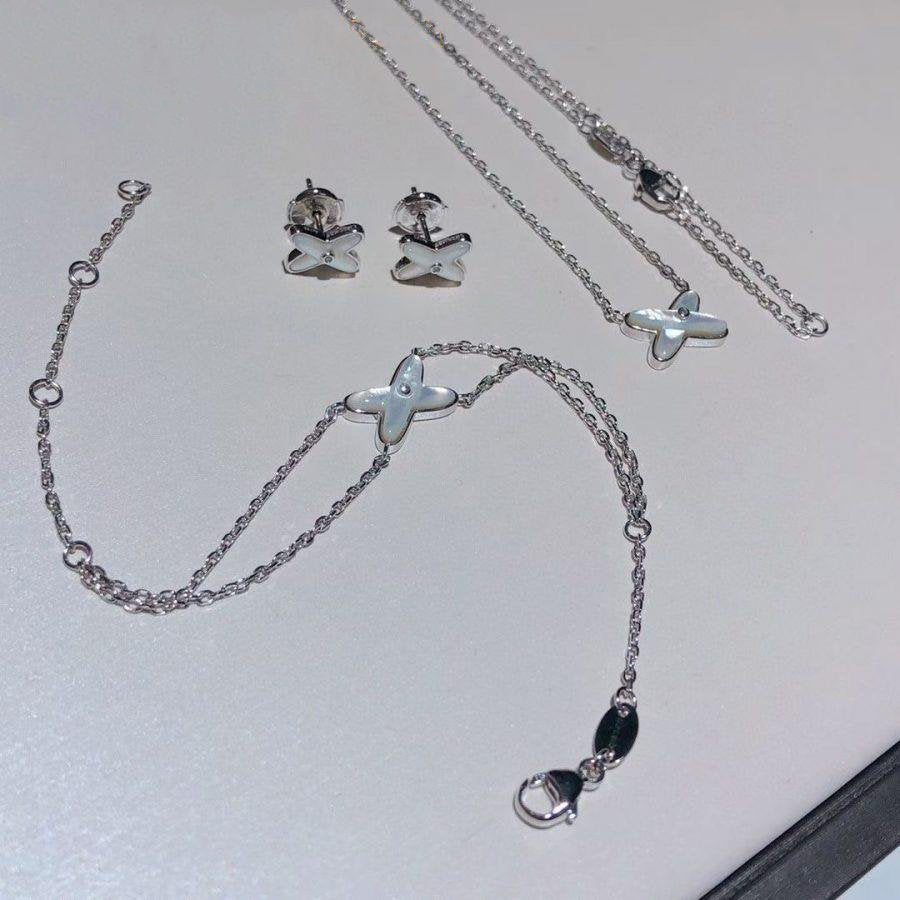 [LORA]JEUX BRACELET WHITE MOP SILVER 1 DIAMOND
