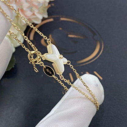 [LORA]JEUX BRACELET WHITE MOP GOLD 1 DIAMOND