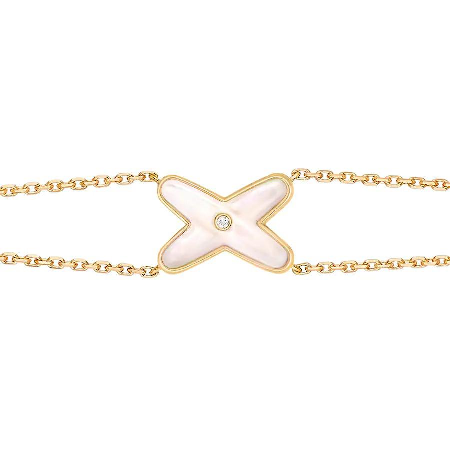[LORA]JEUX BRACELET WHITE MOP GOLD 1 DIAMOND