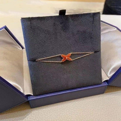 [LORA]JEUX BRACELET CARNELIAN PINK GOLD 1 DIAMOND
