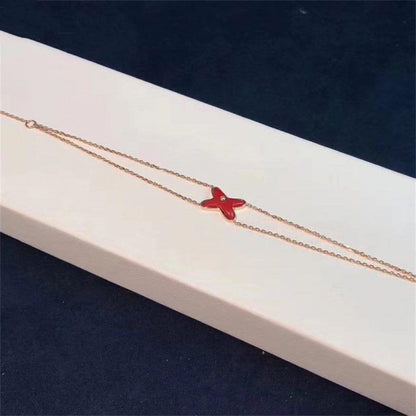 [LORA]JEUX BRACELET CARNELIAN PINK GOLD 1 DIAMOND
