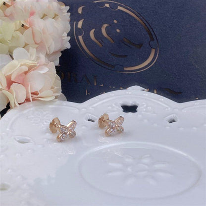 [LORA]JEUX DE PINK GOLD DIAMOND EARRINGS