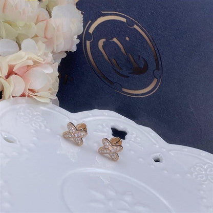 [LORA]JEUX DE PINK GOLD DIAMOND EARRINGS
