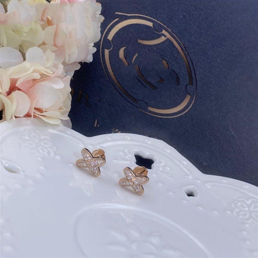 [LORA]JEUX DE PINK GOLD DIAMOND EARRINGS
