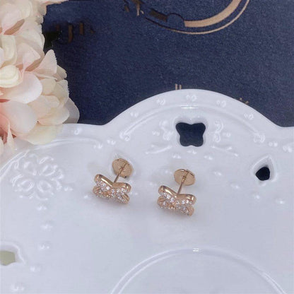 [LORA]JEUX DE PINK GOLD DIAMOND EARRINGS