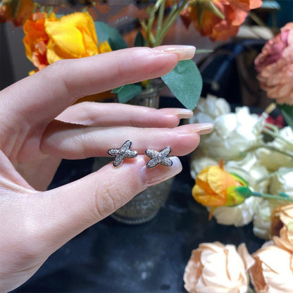 [LORA]JEUX DE SILVER DIAMOND EARRINGS