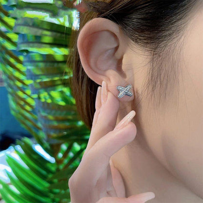 [LORA]JEUX DE SILVER DIAMOND EARRINGS