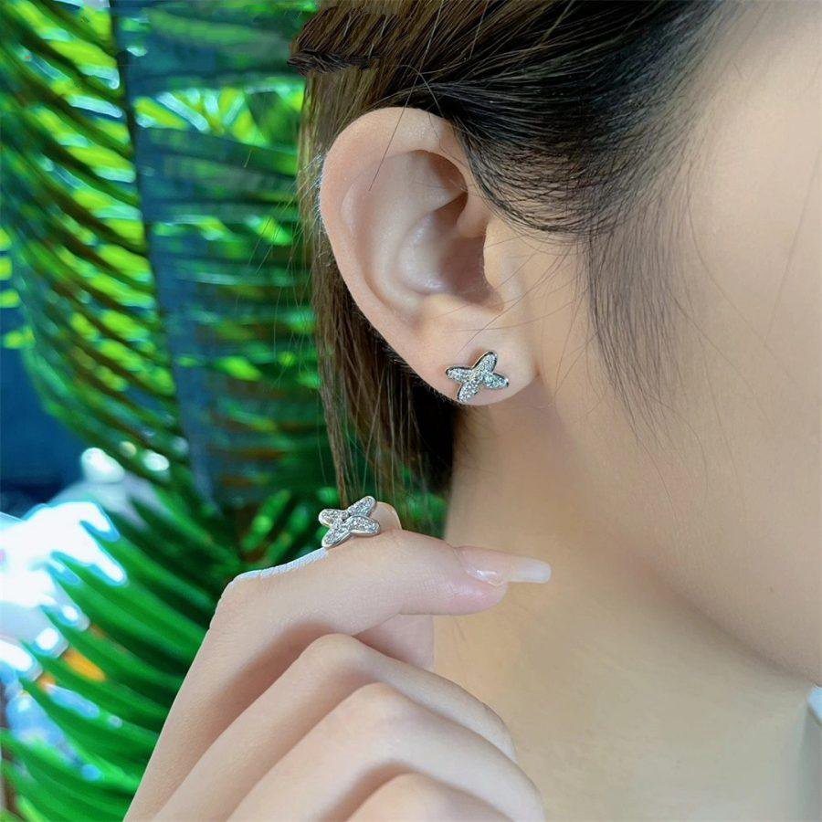 [LORA]JEUX DE SILVER DIAMOND EARRINGS