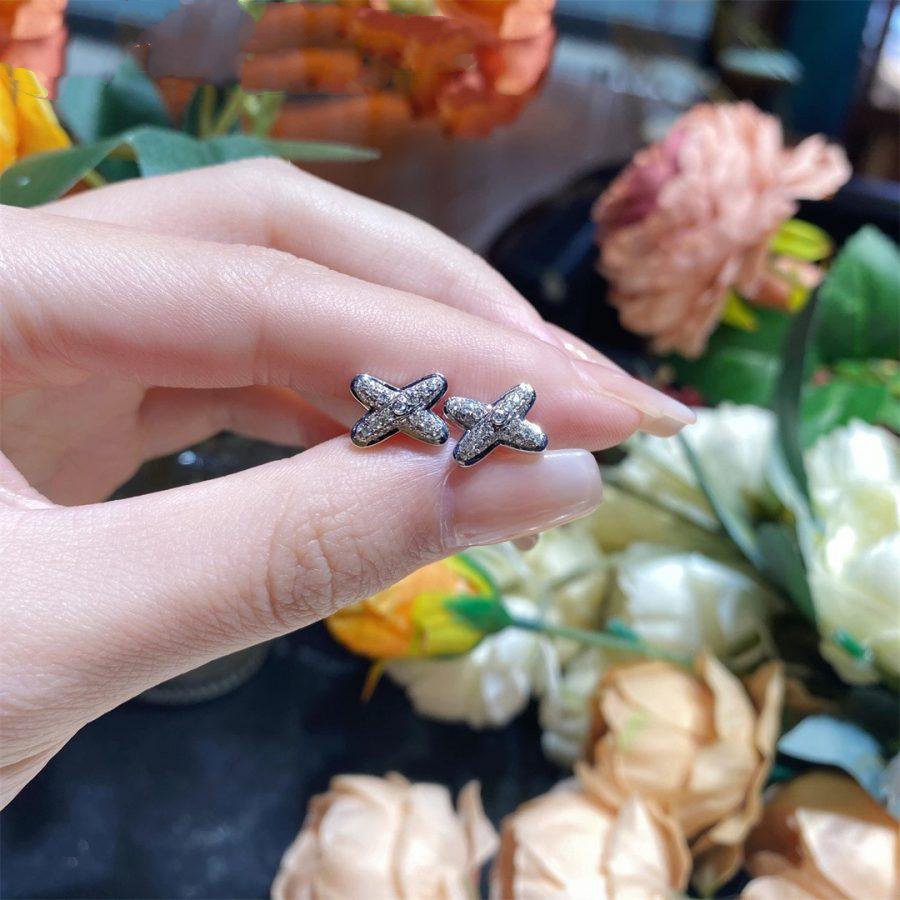 [LORA]JEUX DE SILVER DIAMOND EARRINGS