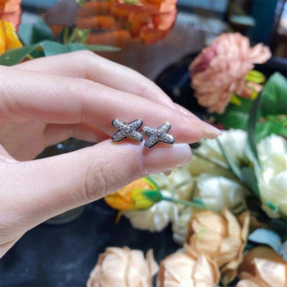 [LORA]JEUX DE SILVER DIAMOND EARRINGS