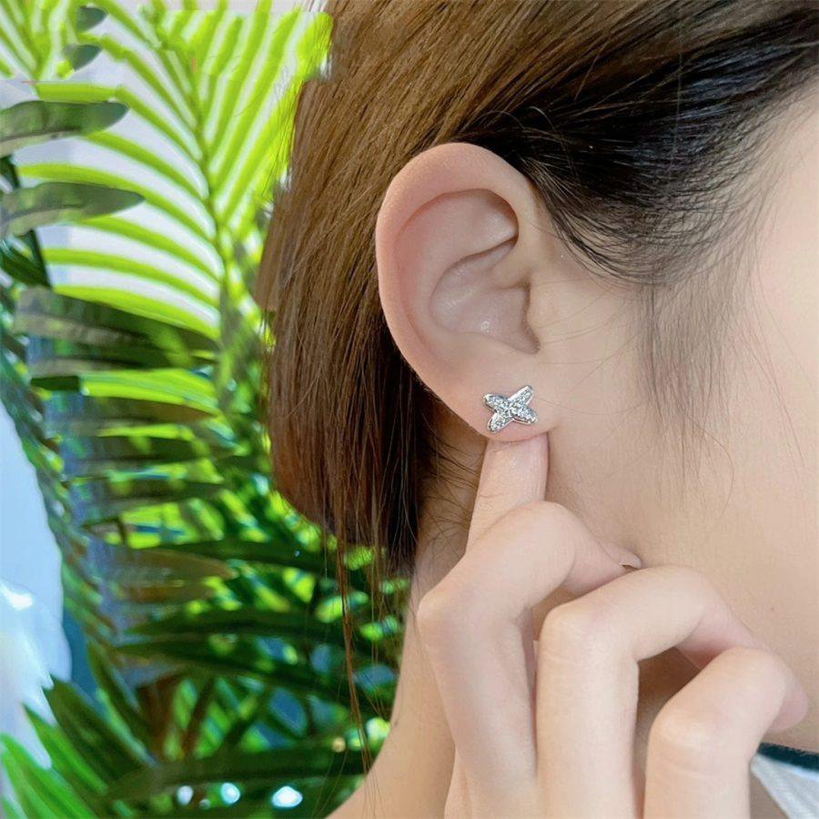 [LORA]JEUX DE SILVER DIAMOND EARRINGS