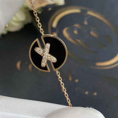 [LORA]JEUX DE BRACELET ONYX PINK GOLD DIAMOND