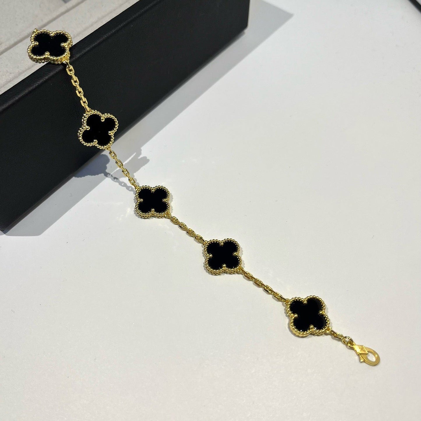 [LORA]CLOVER  5 MOTIFS BLACK ONYX BRACELET