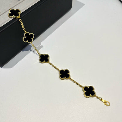 [LORA]CLOVER  5 MOTIFS BLACK ONYX BRACELET