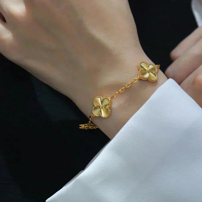 [LORA]CLOVER 5 FLOWERS LASER BRACELET