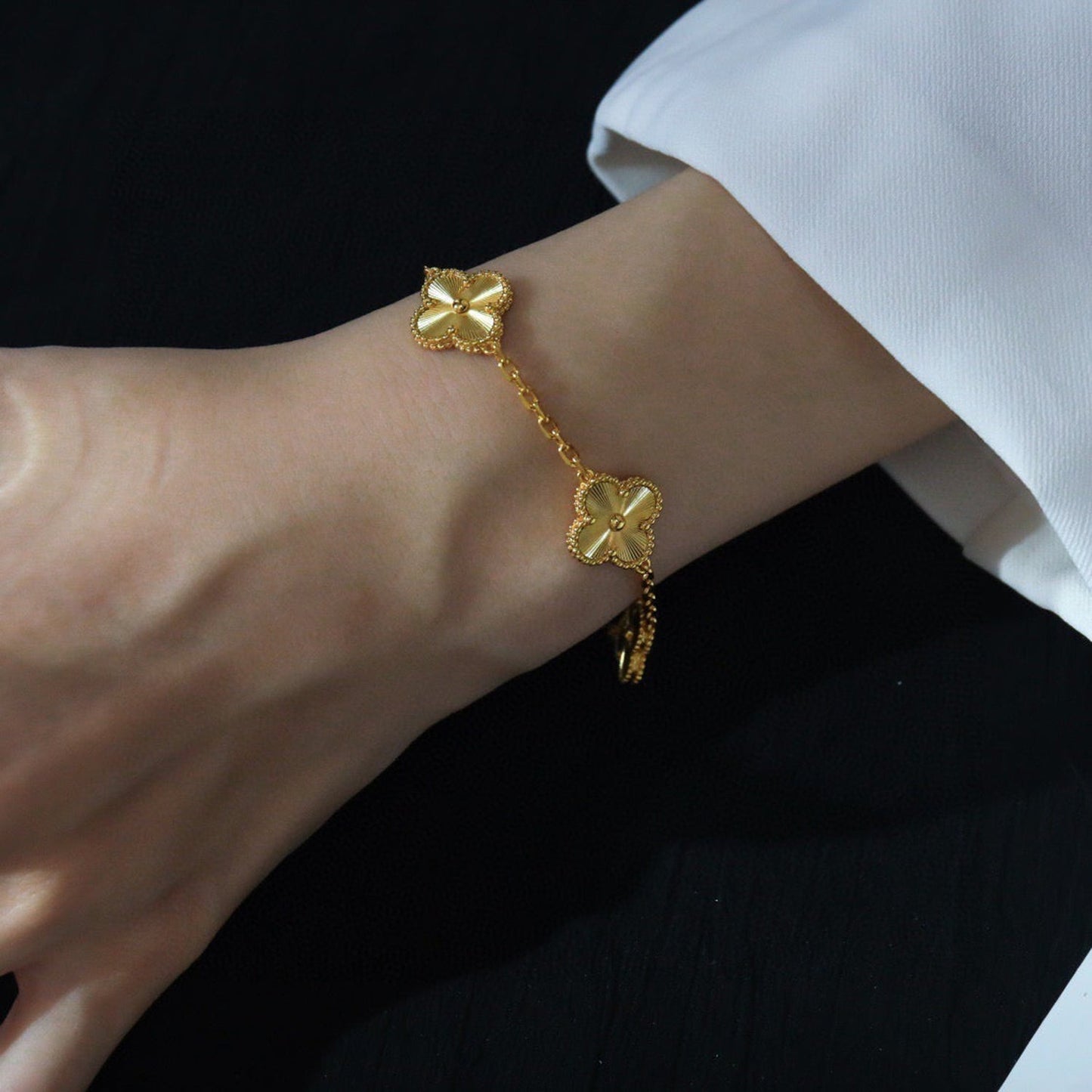 [LORA]CLOVER 5 FLOWERS LASER BRACELET